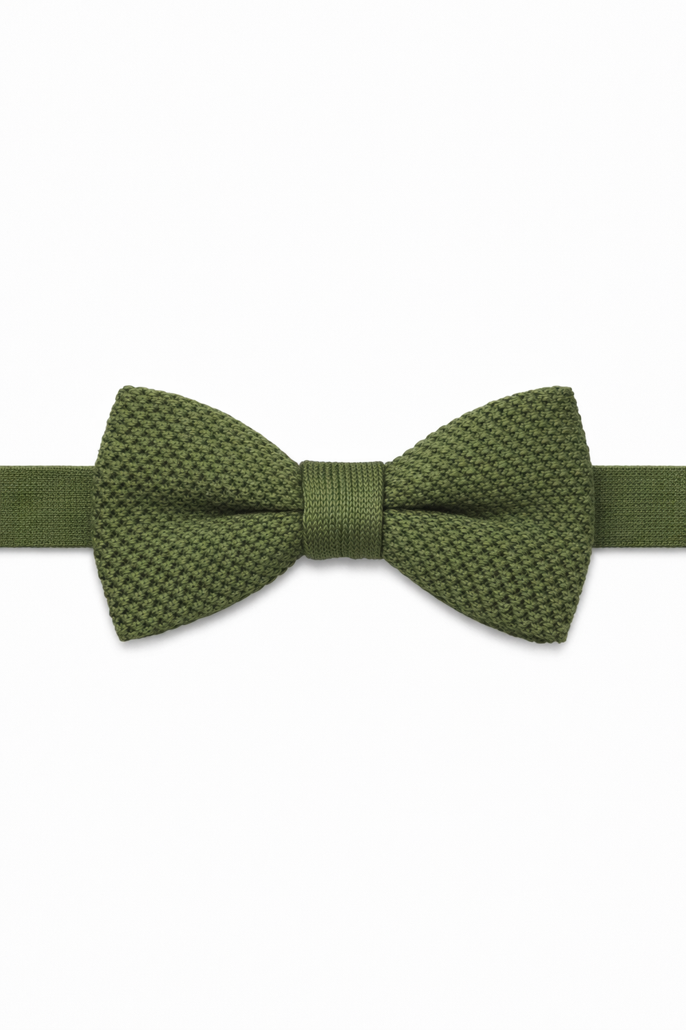 Cristoforo Cardi Army Green Silk Knit Bow Tie