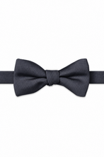 Atlas Blue Modern Solid Bow Tie - pre-tied bow tie, front view