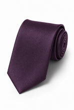 Allure Men Aubergine Solid Satin Silk Necktie