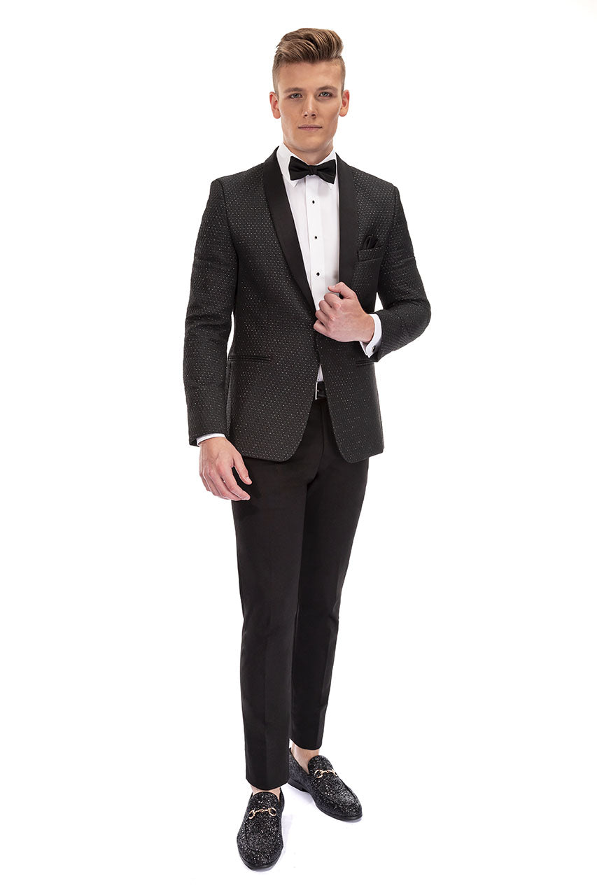Mark of Distinction "Austin Diamond" Black Shawl Tuxedo Jacket (Separates)