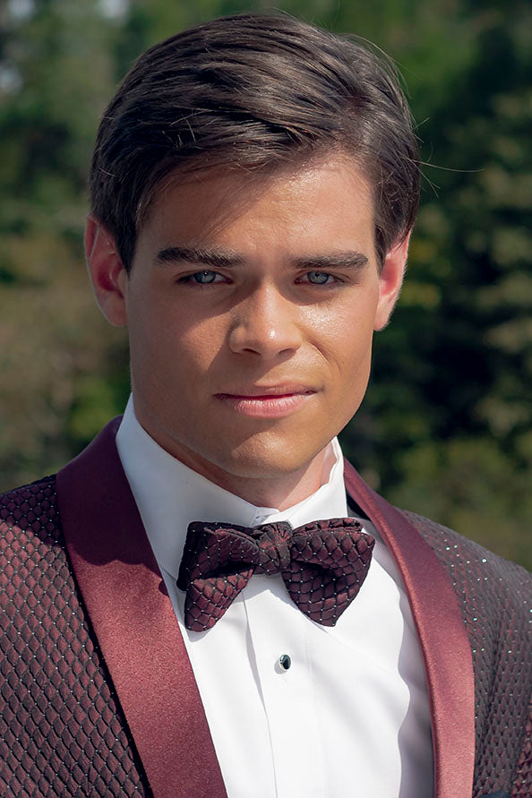 Mark of Distinction "Austin Diamond" Burgundy Shawl Tuxedo Jacket (Separates)