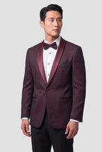 Mark of Distinction "Austin Diamond" Burgundy Shawl Tuxedo Jacket (Separates)