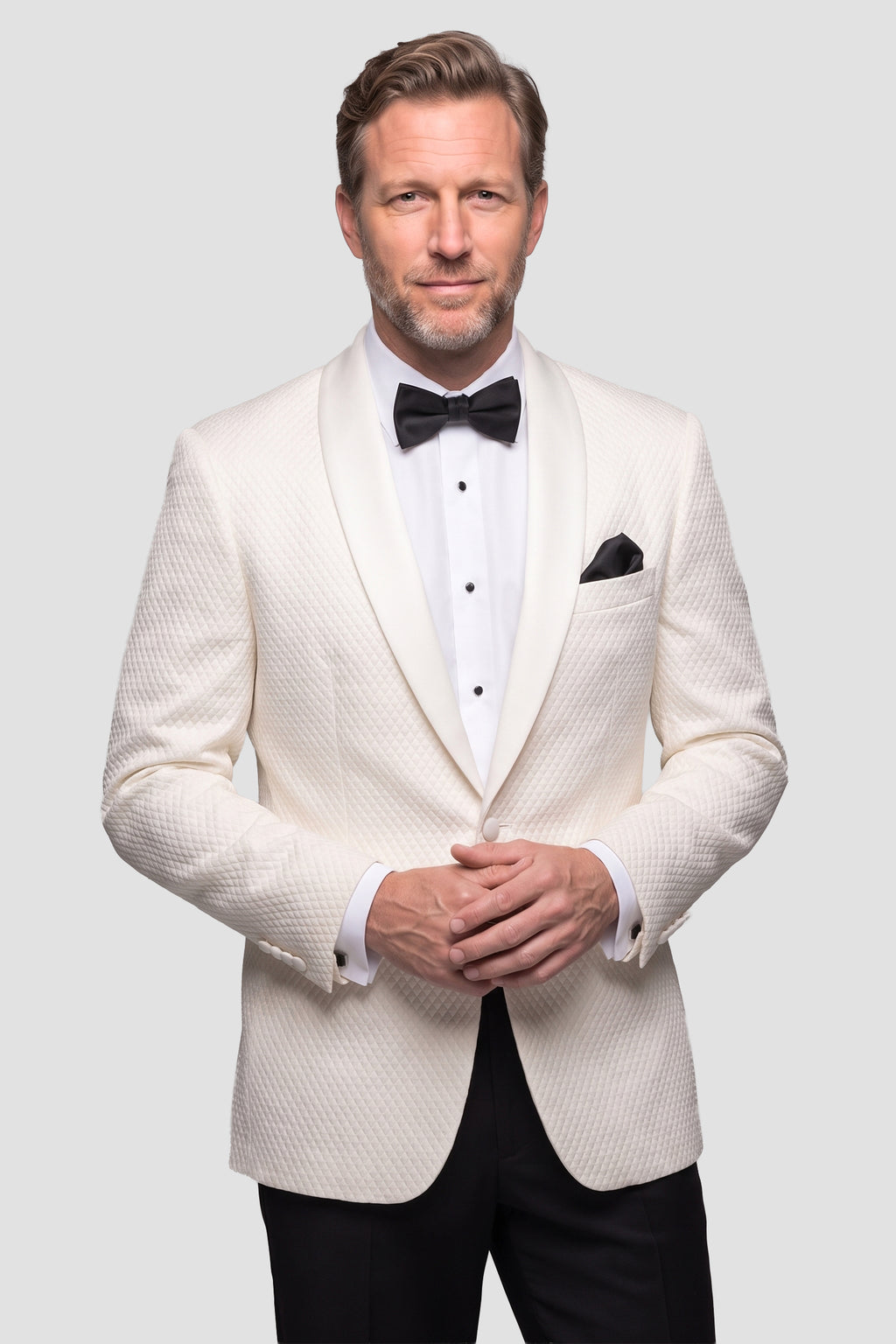 Mark of Distinction "Austin Diamond" Ivory Shawl Tuxedo Jacket (Separates)