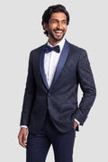 Mark of Distinction "Austin Diamond" Navy Shawl Tuxedo Jacket (Separates)