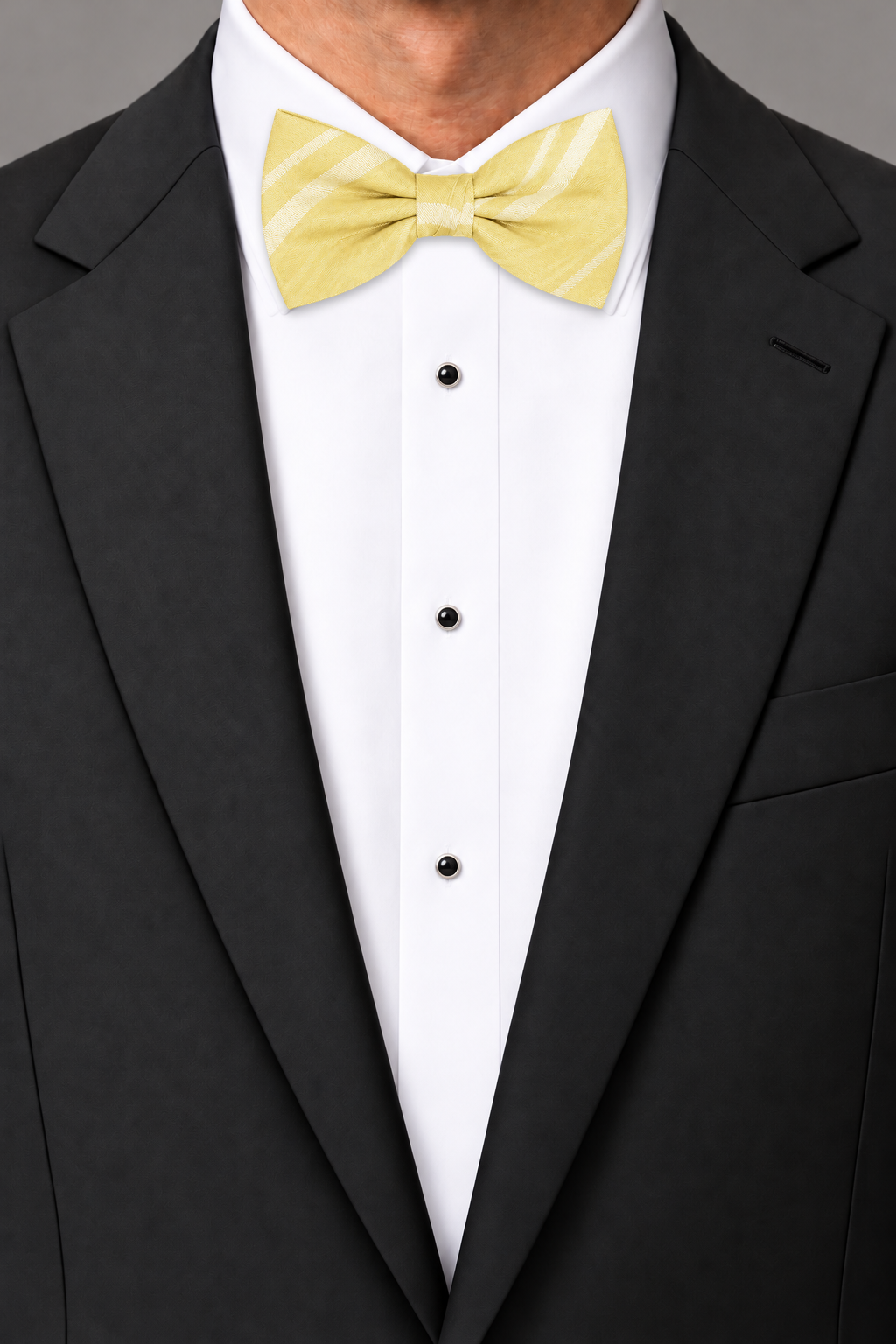 Cardi Banana Striped Satin Bow Tie