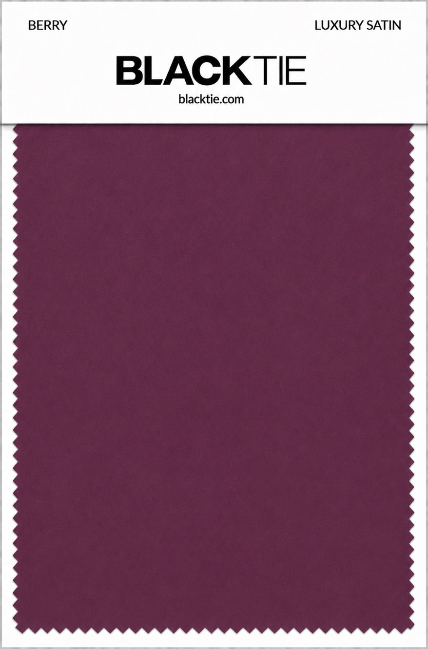 Berry Luxury Satin fabric swatch card