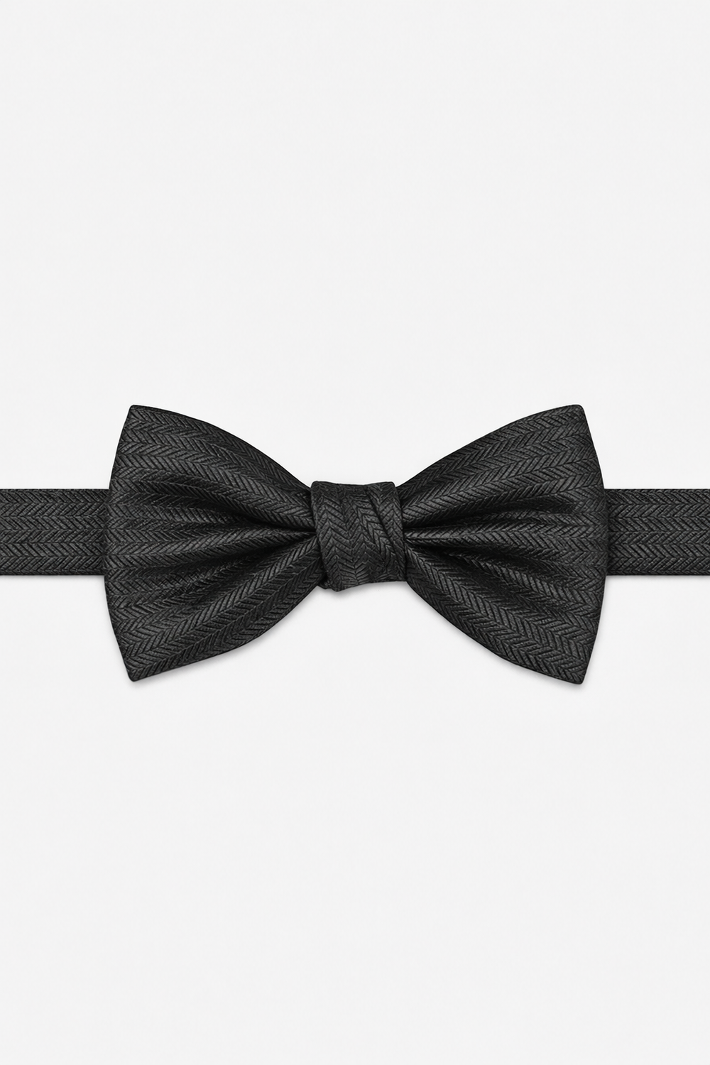 Cardi Black Herringbone Bow Tie