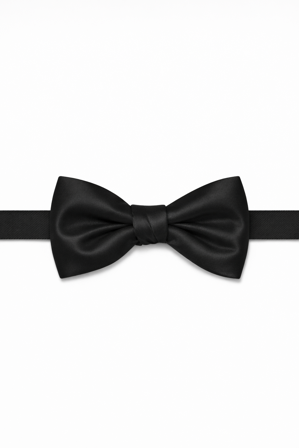 Cardi Pre-Tied Black Luxury Satin Bow Tie