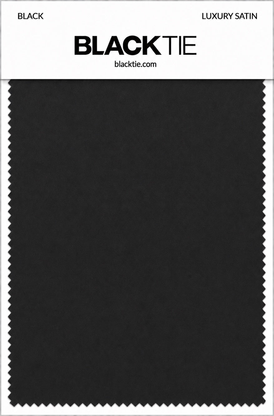 Black Luxury Satin fabric swatch card
