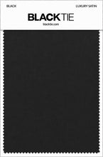 Black Luxury Satin fabric swatch card