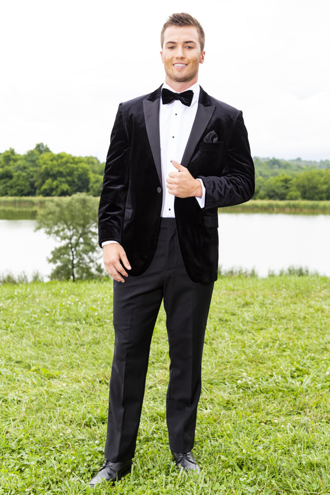 Mark of Distinction "Luxor" Black Velvet Tuxedo Jacket (Separates)