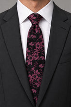 Ted Stanford Black Raspberry Blossom Floral Necktie