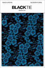 Ted Stanford Black & Royal Blossom Floral Necktie