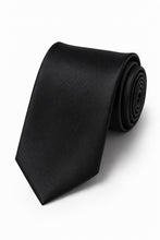 Allure Men Black Solid Satin Silk Necktie