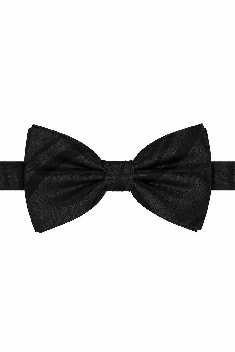 Cardi Pre-Tied Black Striped Satin Bow Tie