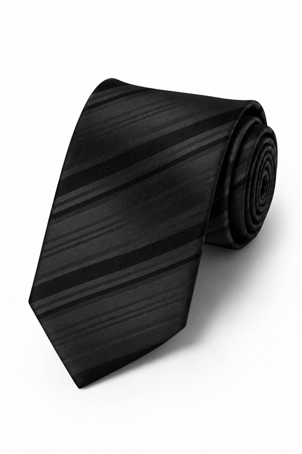 Cardi Black Striped Satin Necktie