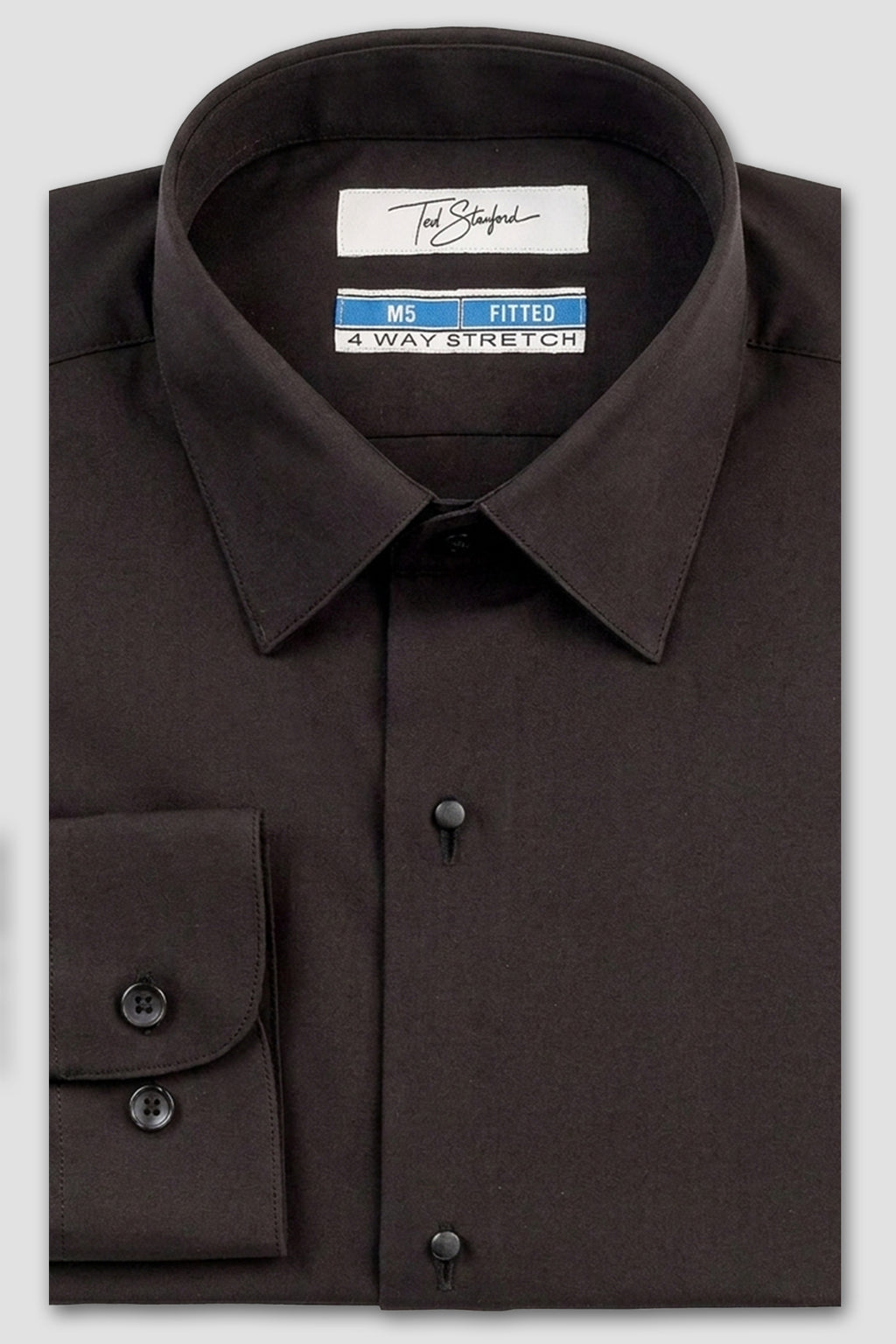 Ted Stanford "Stretch" Black Laydown Formal Shirt
