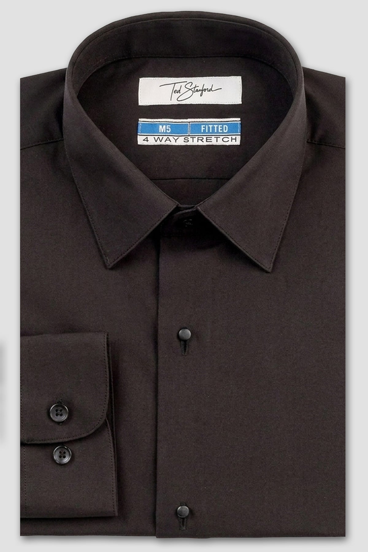 Ted Stanford "Stretch" Black Laydown Formal Shirt