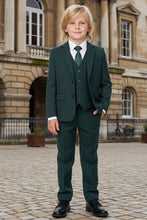 "Liam" Kids Hunter Green Suit (5-Piece Set)
