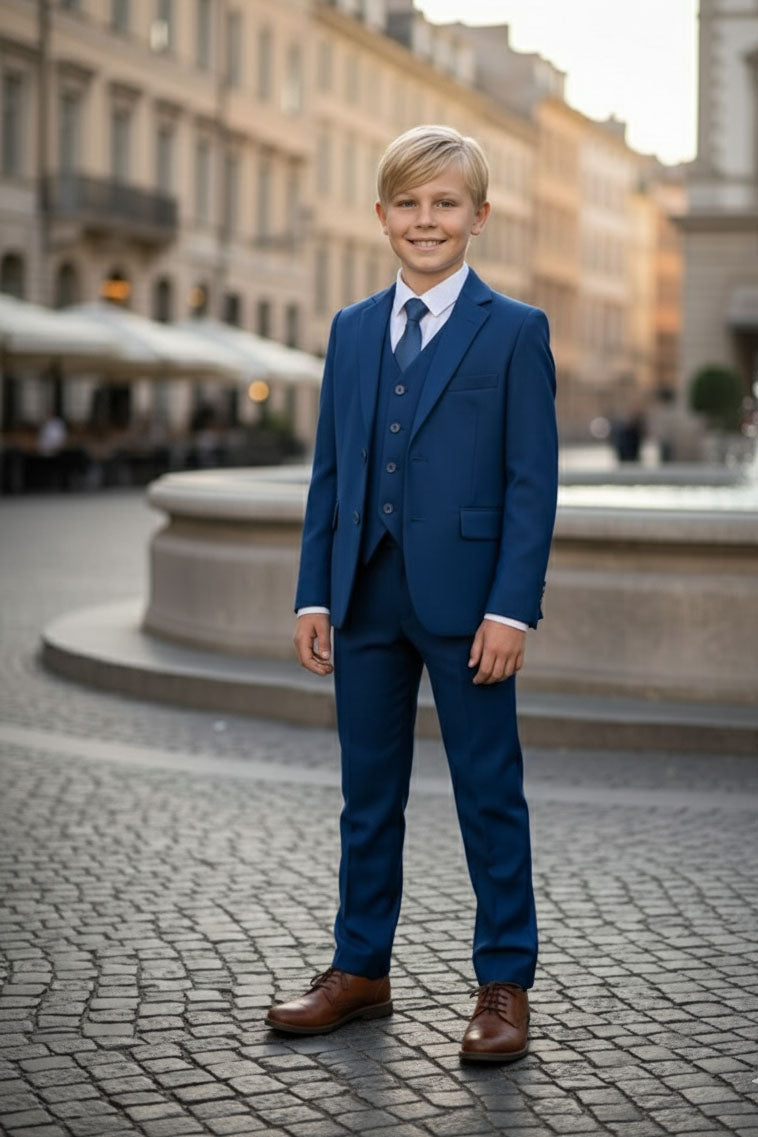 BLACKTIE "Liam" Kids Indigo Suit (5-Piece Set)
