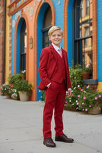 "Liam" Kids Red Suit (5-Piece Set)