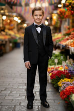 "London" Kids Onyx Black Tuxedo (5-Piece Set)