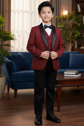 BLACKTIE "London" Kids Wine Tuxedo (5-Piece Set)