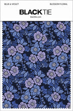 Ted Stanford Blue & Violet Blossom Floral Necktie