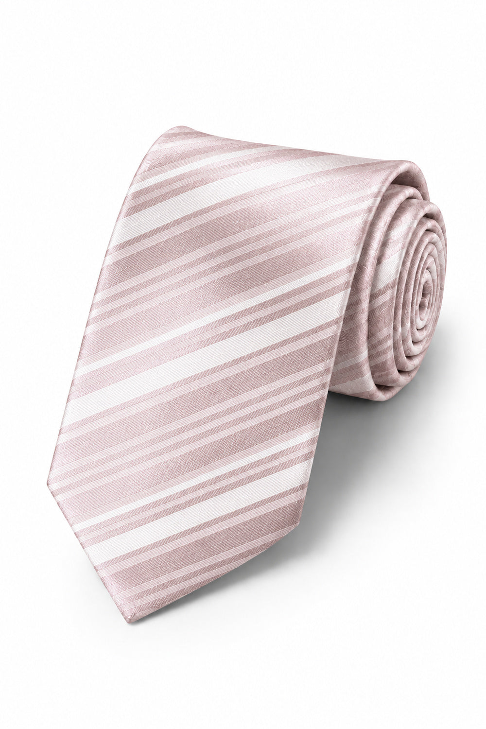 Cardi Blush Striped Satin Necktie