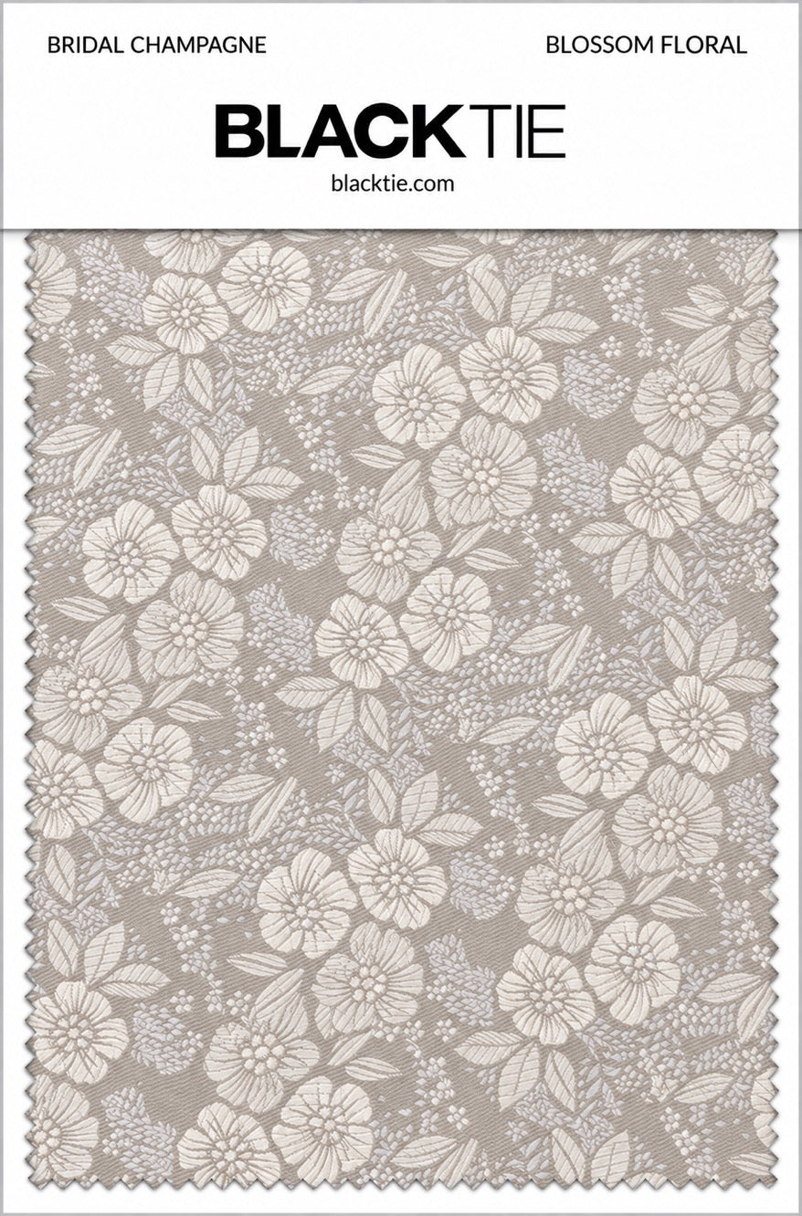 Ted Stanford Bridal Champagne Blossom Floral Necktie