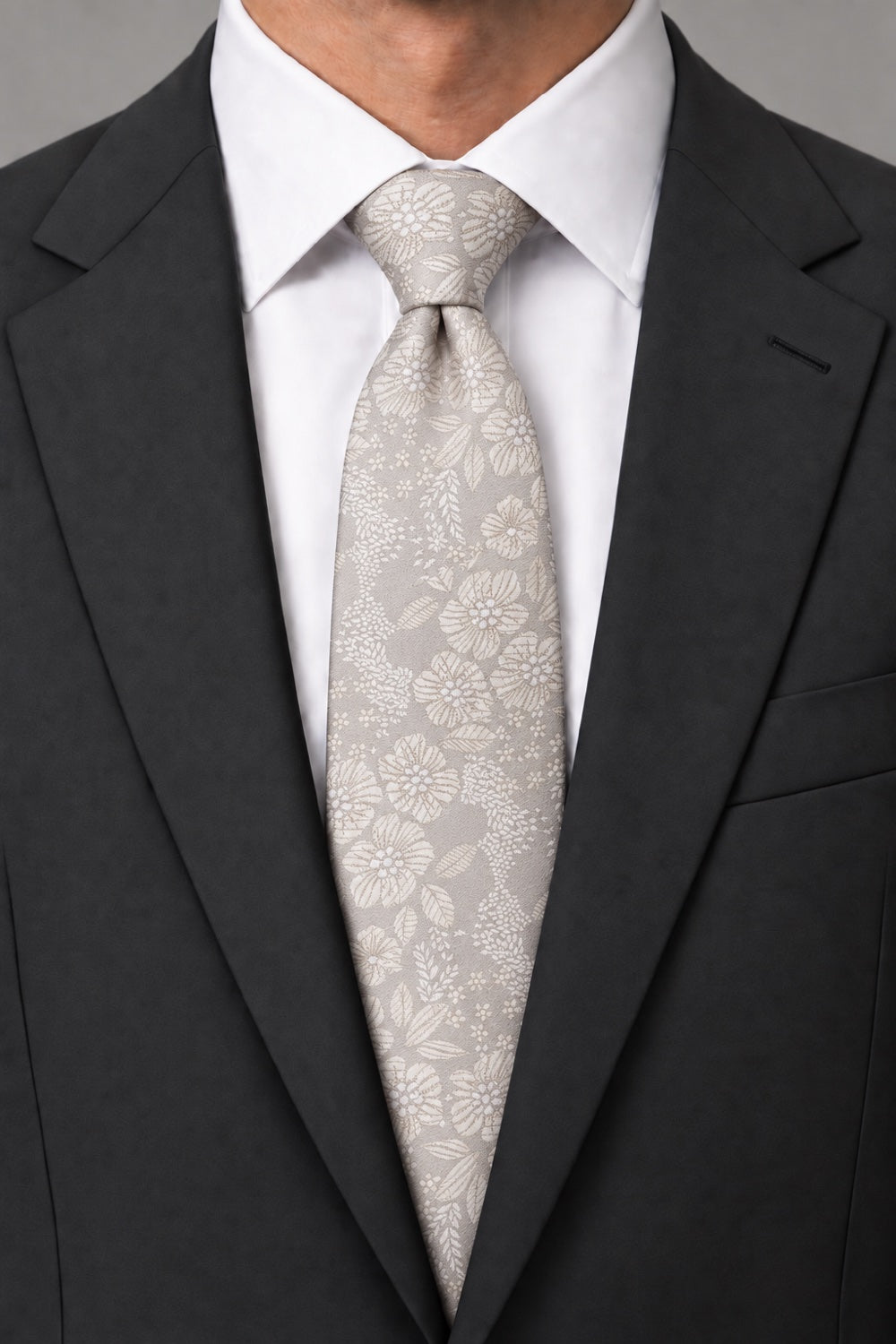 Ted Stanford Bridal Champagne Blossom Floral Necktie