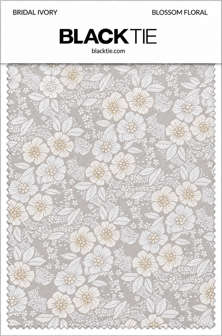 Ted Stanford Bridal Ivory Blossom Floral Necktie