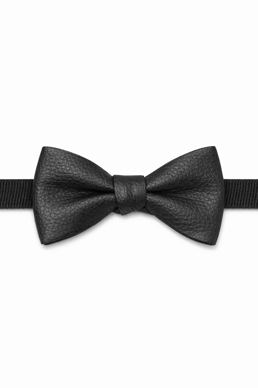 Cardi Brown Textured Leather Bow Tie