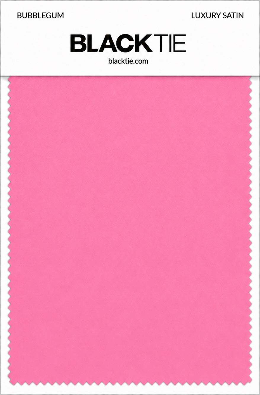 Bubblegum Luxury Satin fabric swatch card