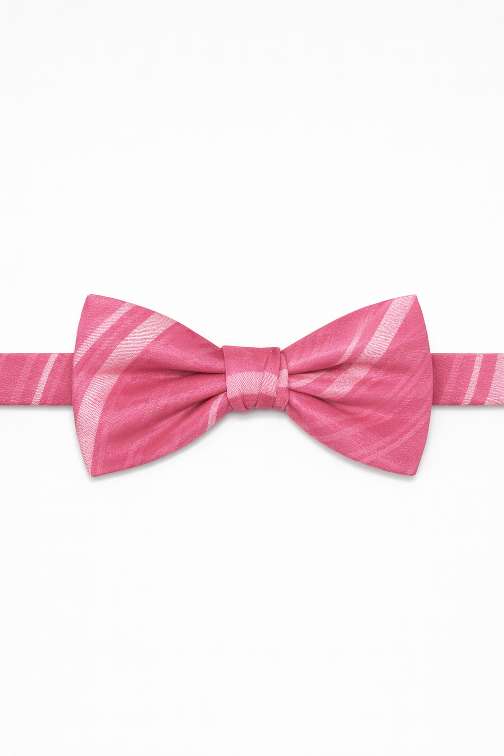 Cardi Pre-Tied Bubblegum Striped Satin Bow Tie