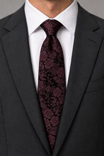 Ted Stanford Burgundy Blossom Floral Necktie