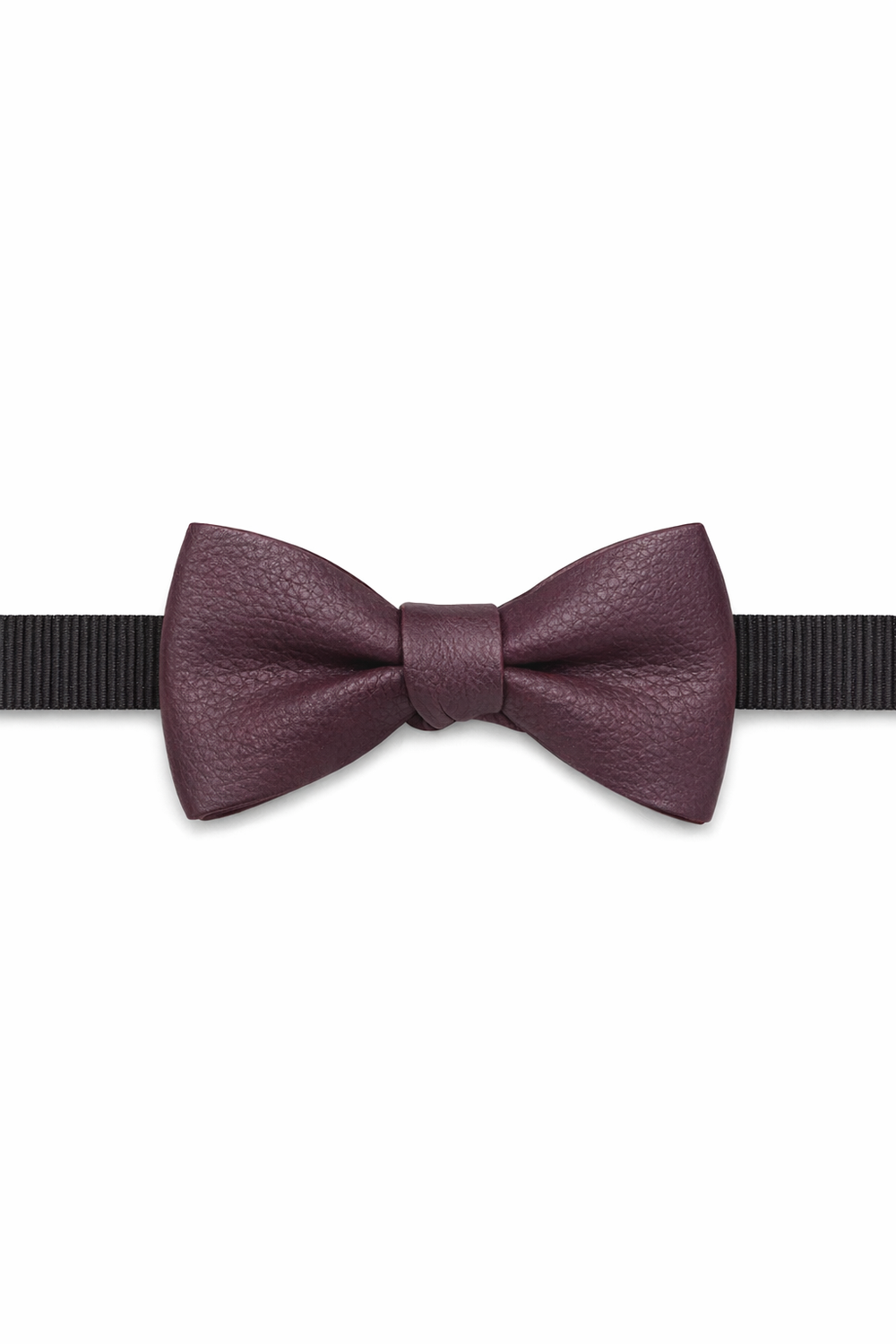 Cardi Burgundy Textured Leather Bow Tie
