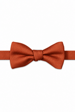 Burnt Orange Modern Solid Bow Tie - pre-tied bow tie, front view