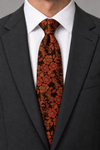 Ted Stanford Burnt Orange Blossom Floral Necktie