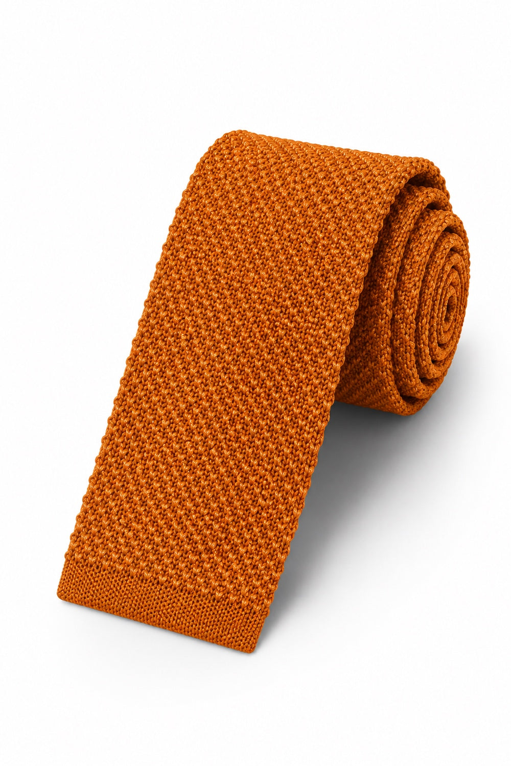 Cristoforo Cardi Burnt Orange Silk Knit Necktie