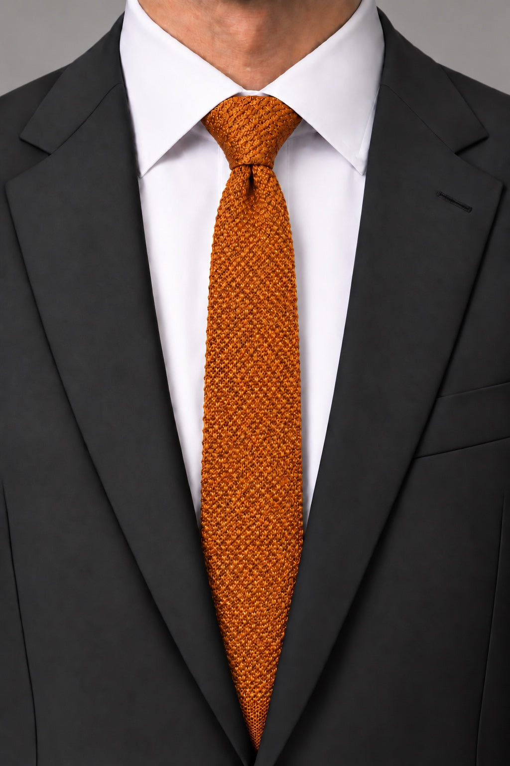 Cristoforo Cardi Burnt Orange Silk Knit Necktie
