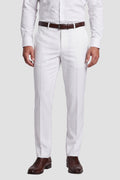 Mark of Distinction "Calypso" White Wool Blend Suit Pants