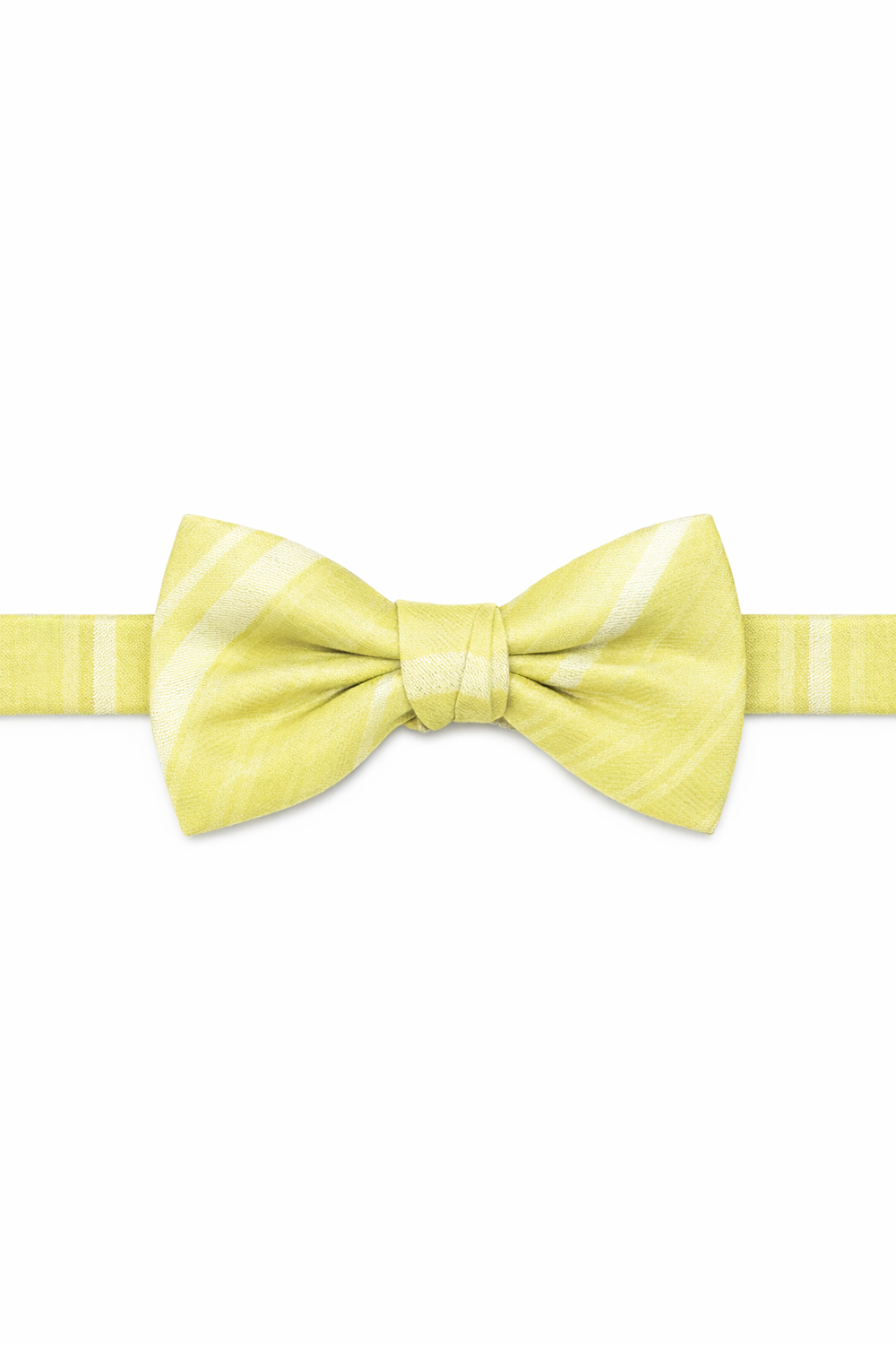 Cardi Pre-Tied Canary Striped Satin Bow Tie
