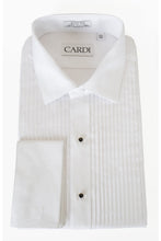 "Charles" White Spread Collar Tuxedo Shirt