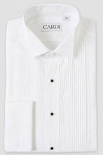 Cardi "Charles" White Spread Collar Tuxedo Shirt