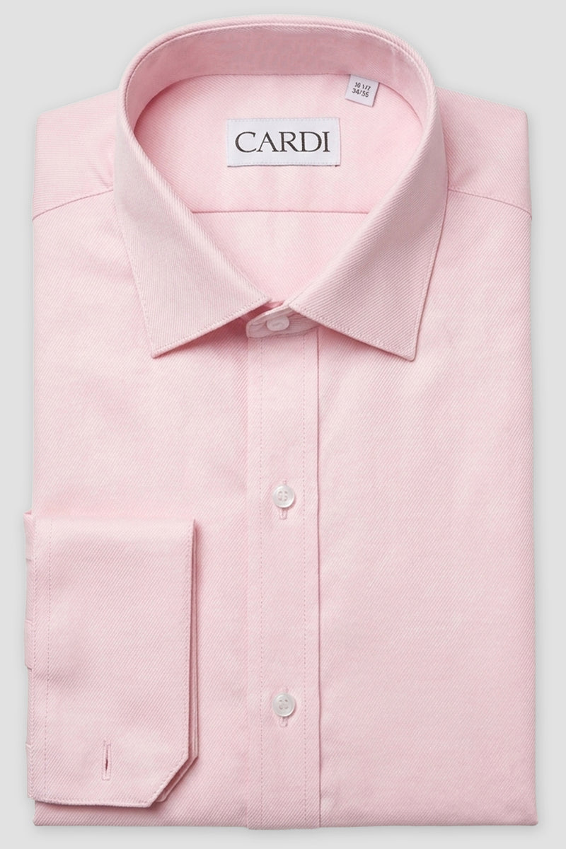 Cardi "Jamison" Pink Twill Spread Collar Dress Shirt