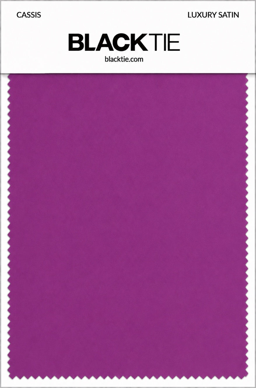 Cassis Luxury Satin fabric swatch card