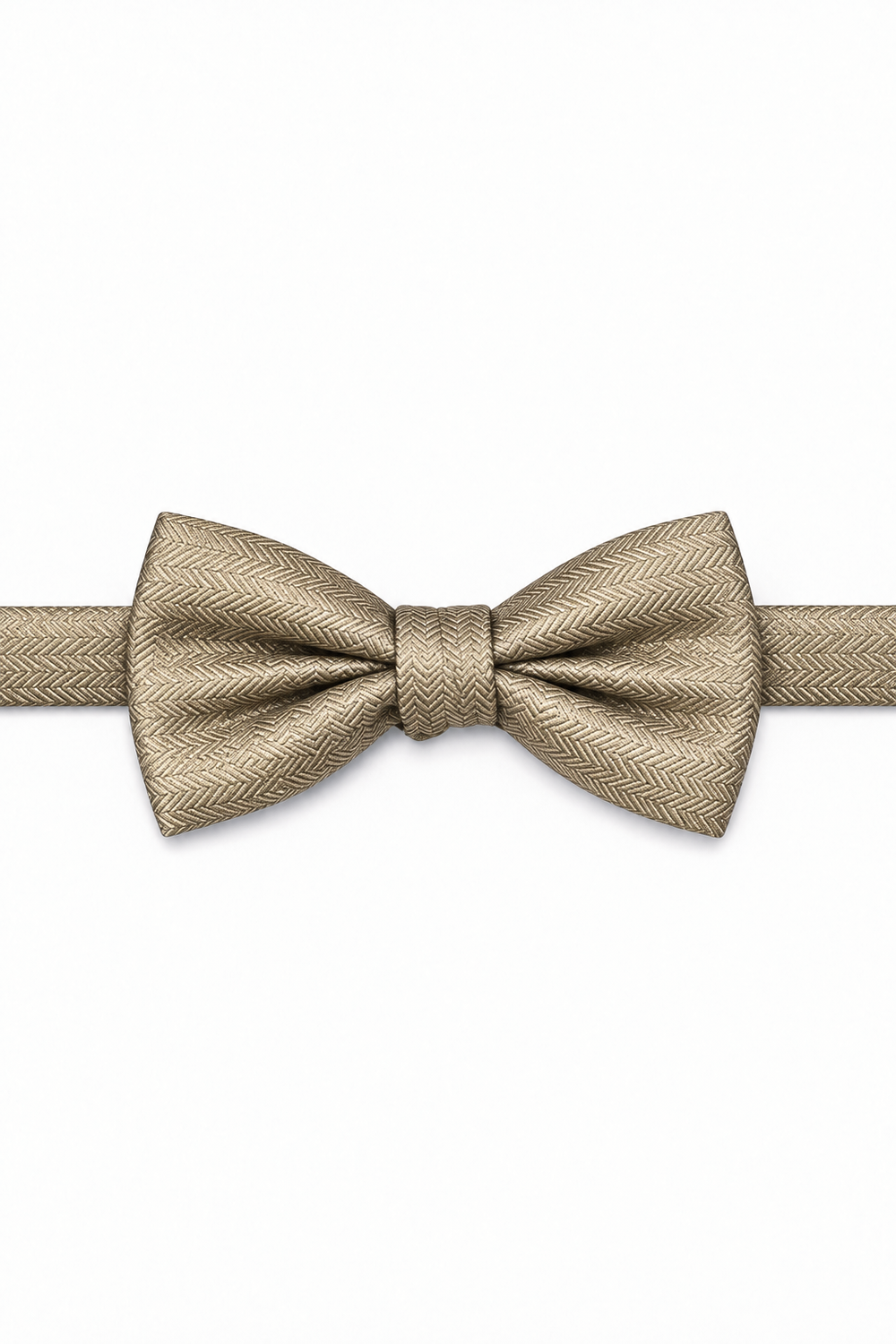 Cardi Champagne Herringbone Bow Tie