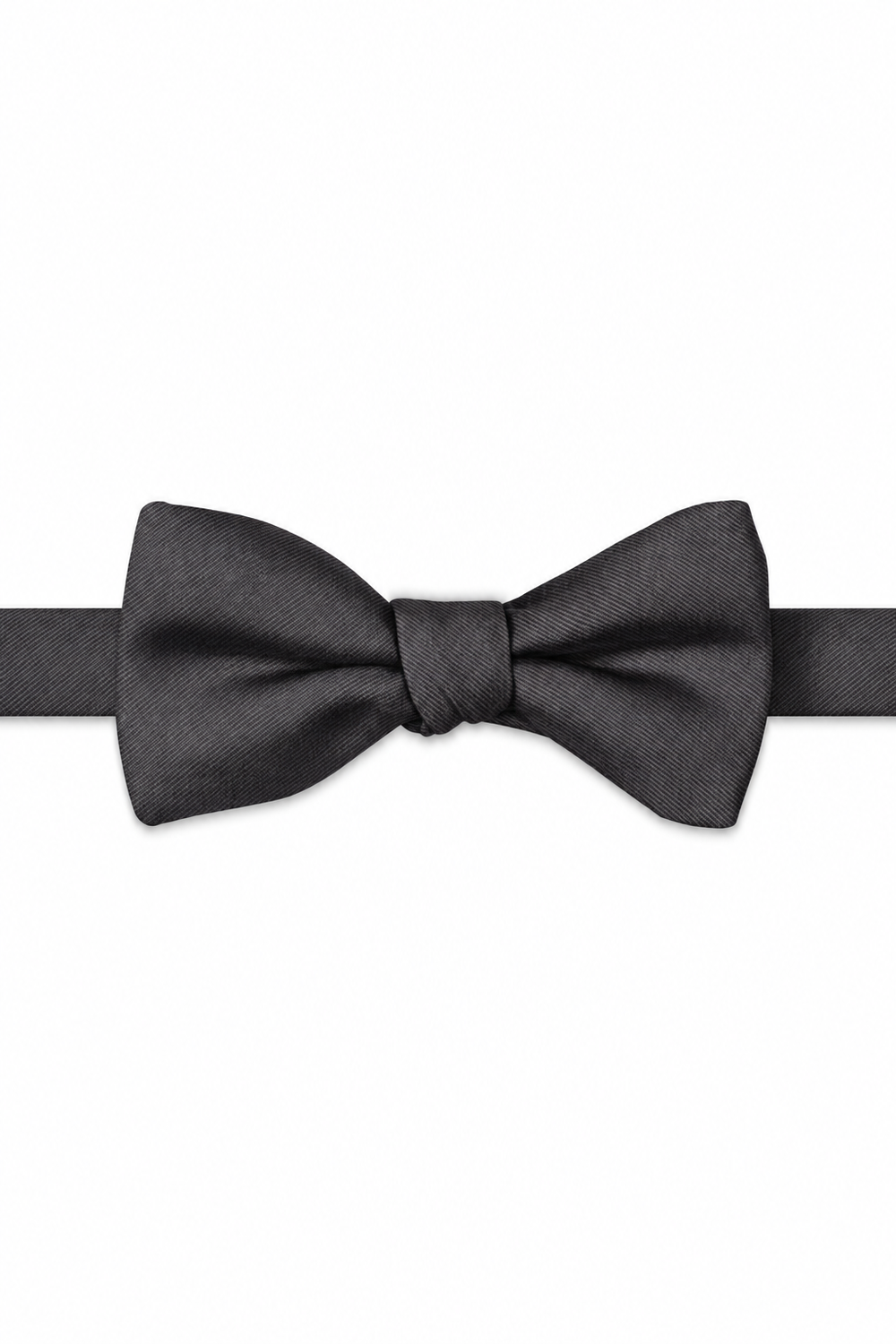 Charcoal Modern Solid Bow Tie - pre-tied bow tie, front view