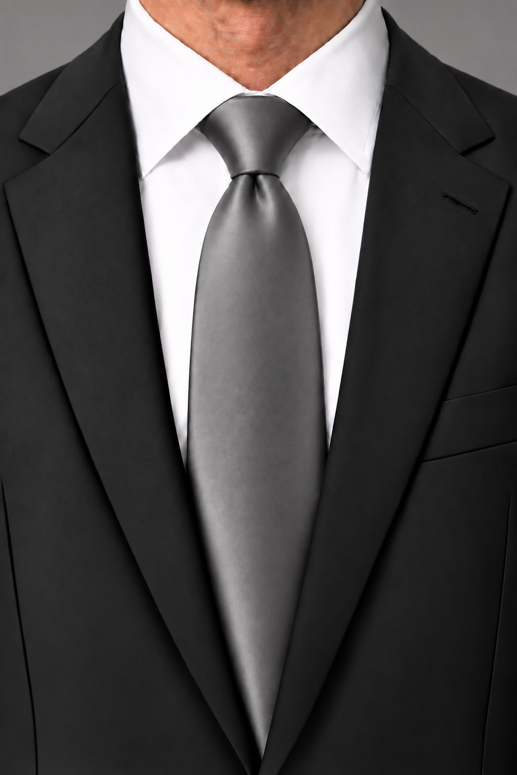 Cardi Charcoal Luxury Satin Necktie